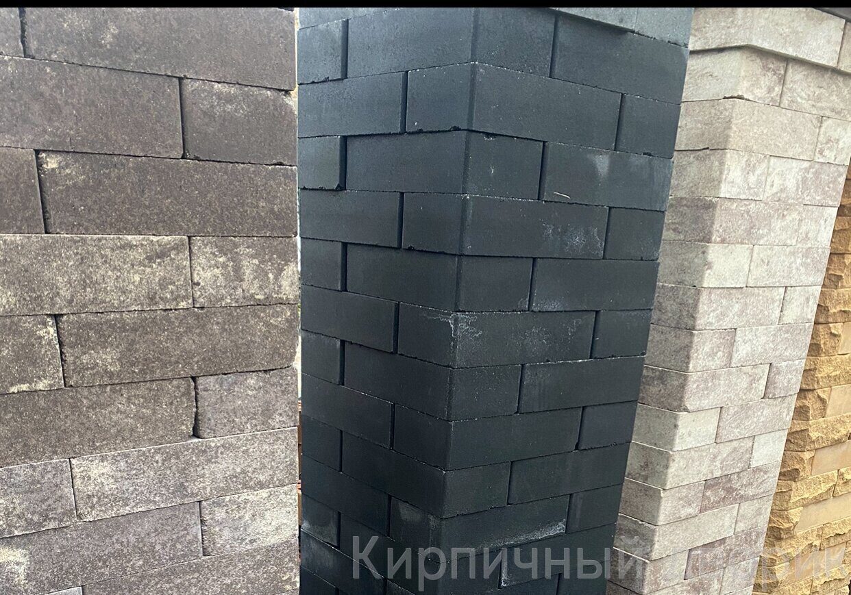 Кирпич Литос пустотелый Fashion Brick Черный гладкий, крафт купить в Москве